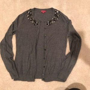 👑 4 for $25 👑 gray cardigan with rhinestones